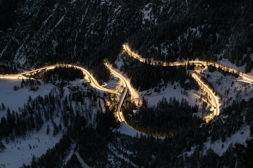 Night atmosphere in Swiss region Preda-Bergün