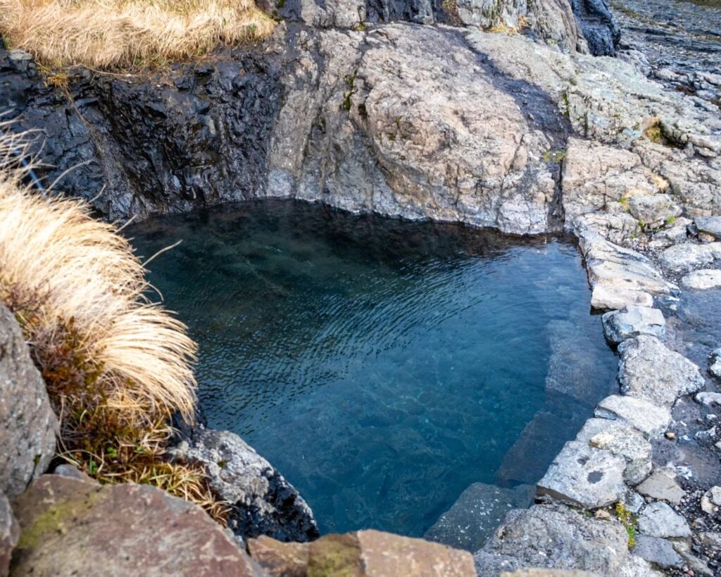 Hellulaug is a hot spring situated along the shoreline of Iceland, near Vatnsfjörður.